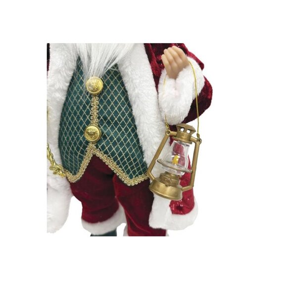 Classic Red Santa 18" Figurine w/ Lantern & Gift Sack Christmas Decor - Picture 10 of 11